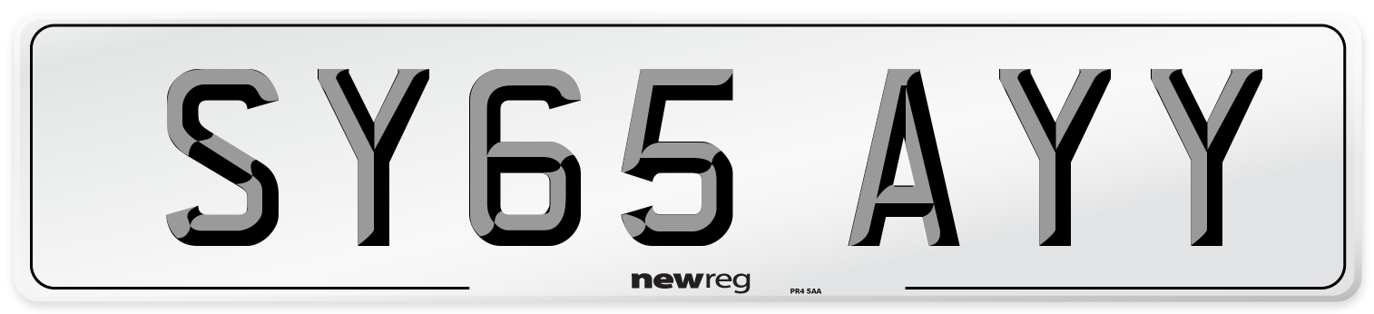 SY65 AYY Number Plate from New Reg